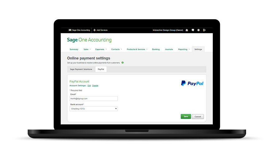 PayPal Sage One Integration
