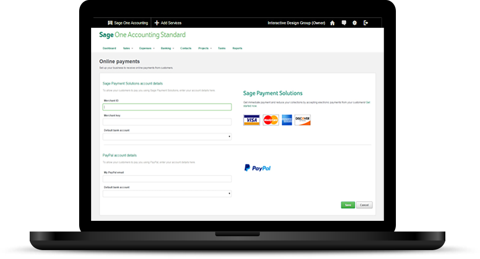 PayPal Sage One Integration